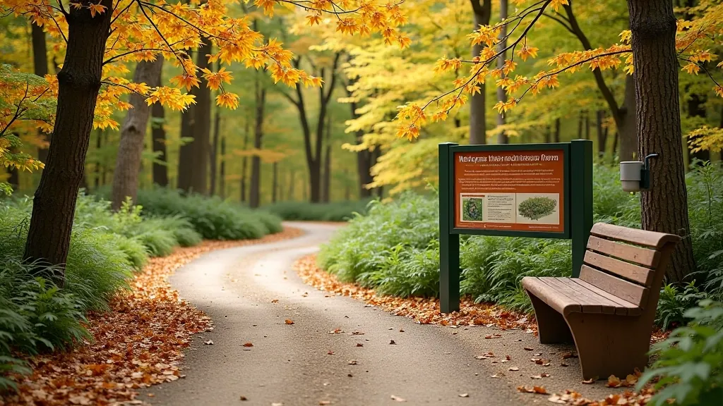 Rest area with signage and accessibility features